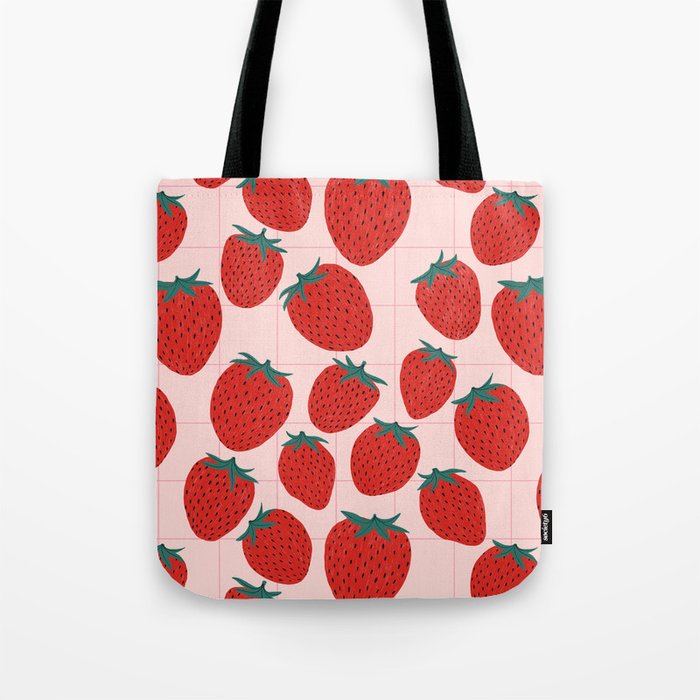 Strawberries and market I Tote Bag Gallery Image 1