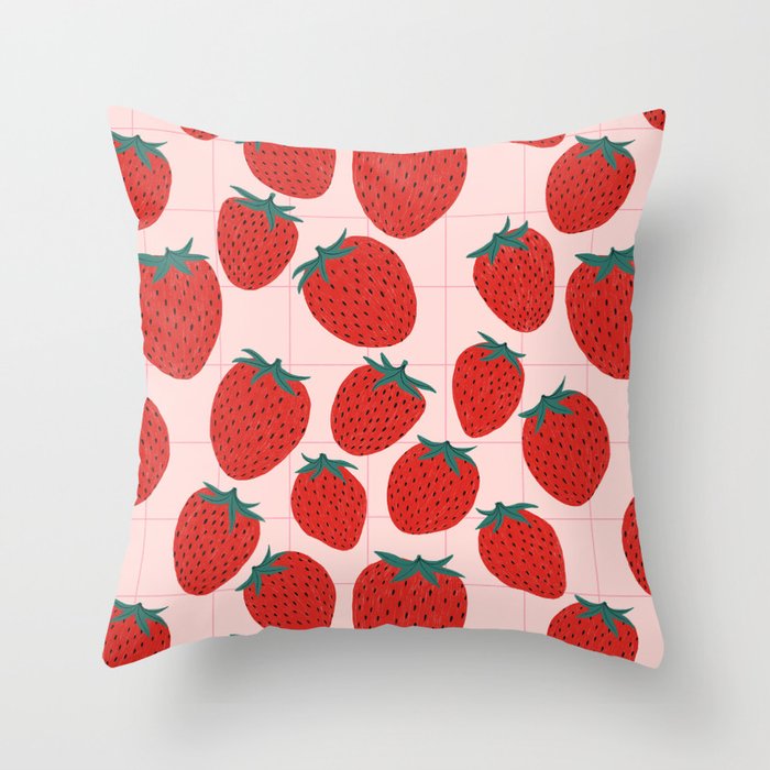 Strawberries and market I Throw Pillow Gallery Image 6
