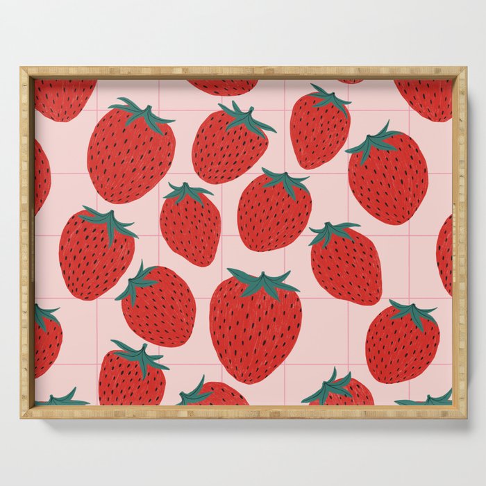 Strawberries and market I Serving Tray Gallery Image 1