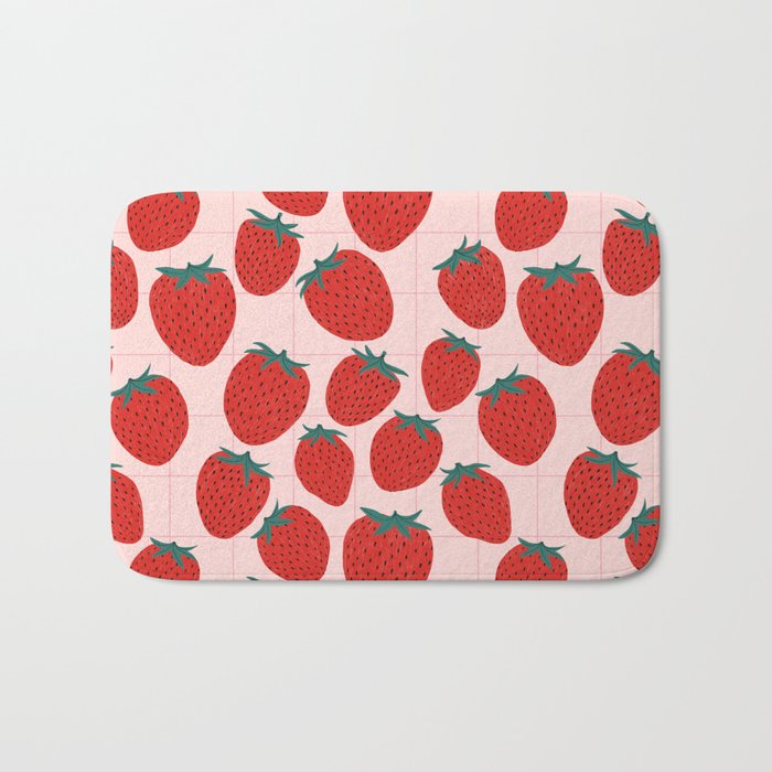 Strawberries and market I Bath Mat Gallery Image 1