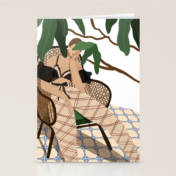 Lounging in my rattan chair Stationery Card Gallery Image 2