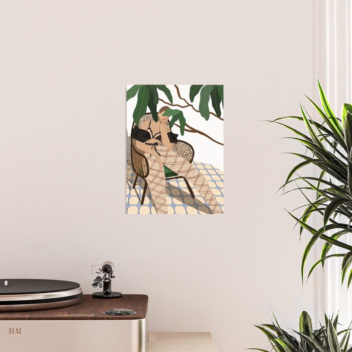 Lounging in my rattan chair Poster Gallery Image 2