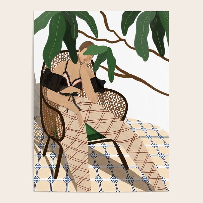 Lounging in my rattan chair Poster Gallery Image 4