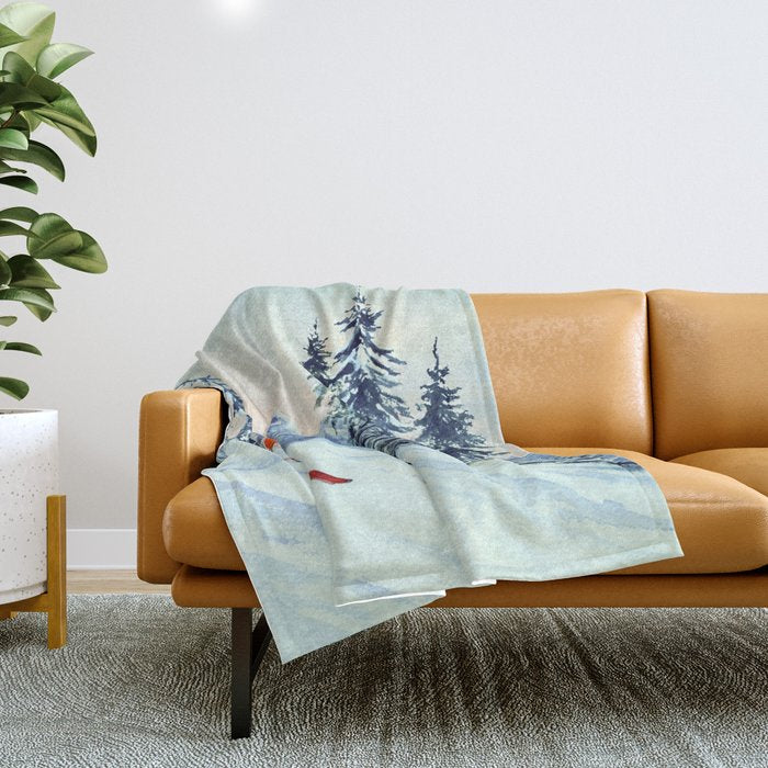 Skiing The Clear Leader Throw Blanket Gallery Image 1