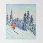 Skiing The Clear Leader Throw Blanket Gallery Image 2