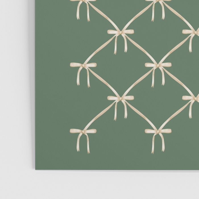 Bows & Ribbons Pattern XXVI Natural Green Poster Gallery Image 3