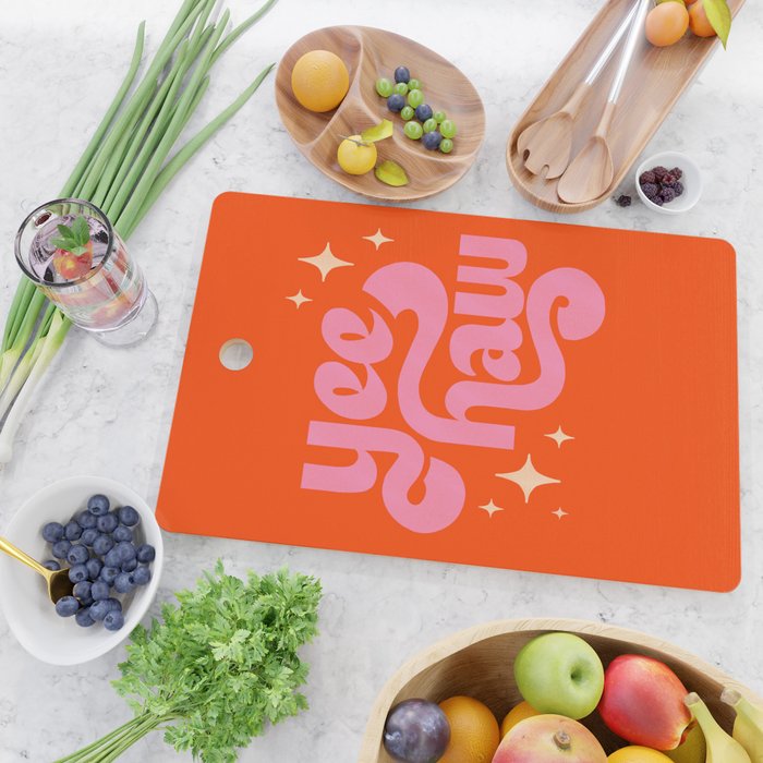 Yee Haw - Pink on Orange Cutting Board Gallery Image 2