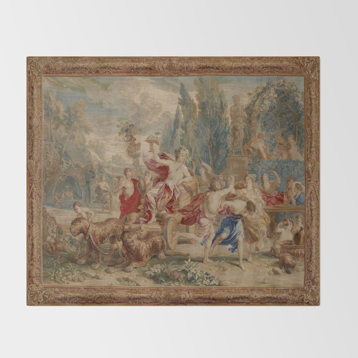 Antique 18th Century Mythological Bacchus God of Wine Tapestry Throw Blanket Gallery Image 2