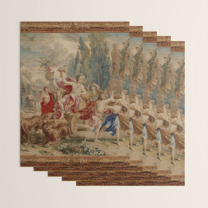 Antique 18th Century Mythological Bacchus God of Wine Tapestry Wrapping Paper Gallery Image 3