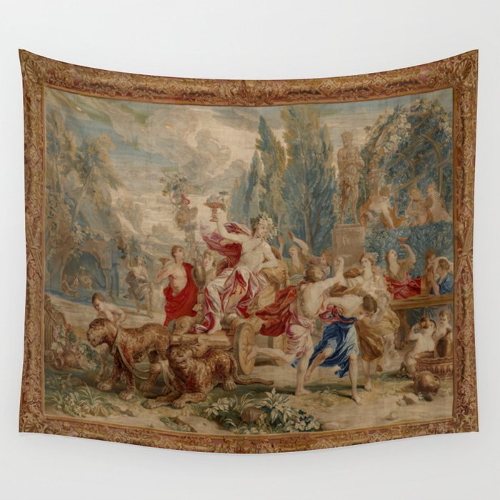 Antique 18th Century Mythological Bacchus God of Wine Tapestry Wall Tapestry Gallery Image 4