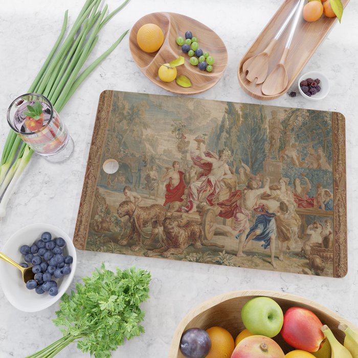 Antique 18th Century Mythological Bacchus God of Wine Tapestry Cutting Board Gallery Image 2