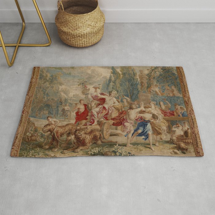 Antique 18th Century Mythological Bacchus God of Wine Tapestry Rug Gallery Image 1