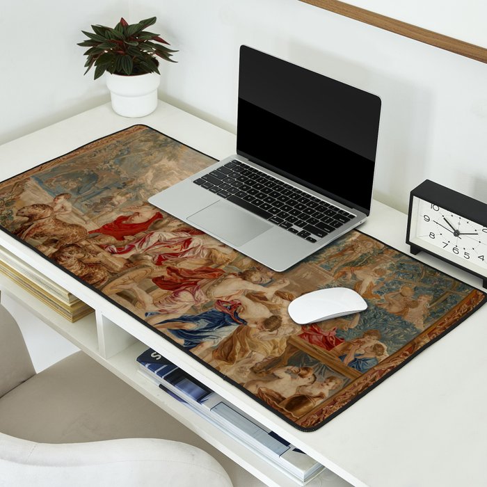 Antique 18th Century Mythological Bacchus God of Wine Tapestry Desk Mat Gallery Image 2