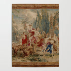 Antique 18th Century Mythological Bacchus God of Wine Tapestry Poster Gallery Image 4