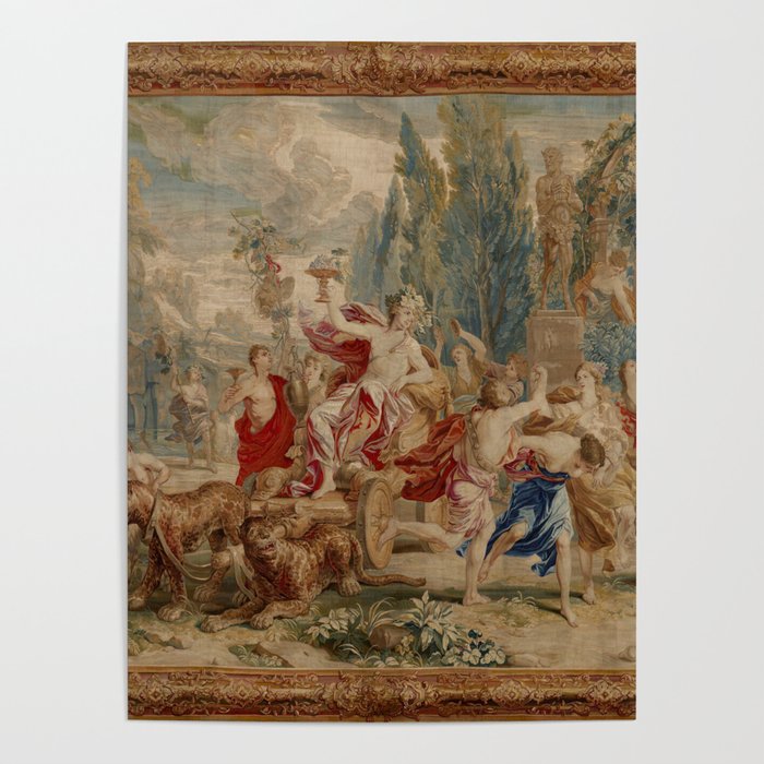 Antique 18th Century Mythological Bacchus God of Wine Tapestry Poster Gallery Image 4