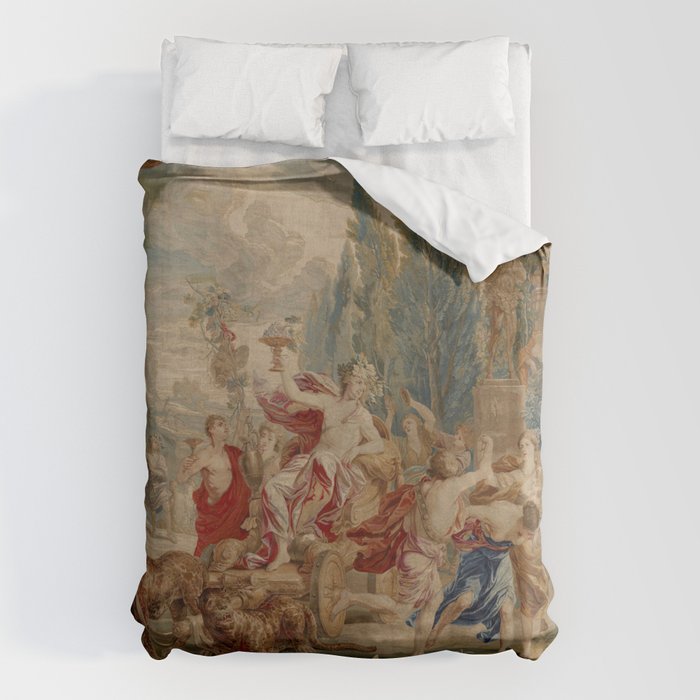 Antique 18th Century Mythological Bacchus God of Wine Tapestry Duvet Cover Gallery Image 1