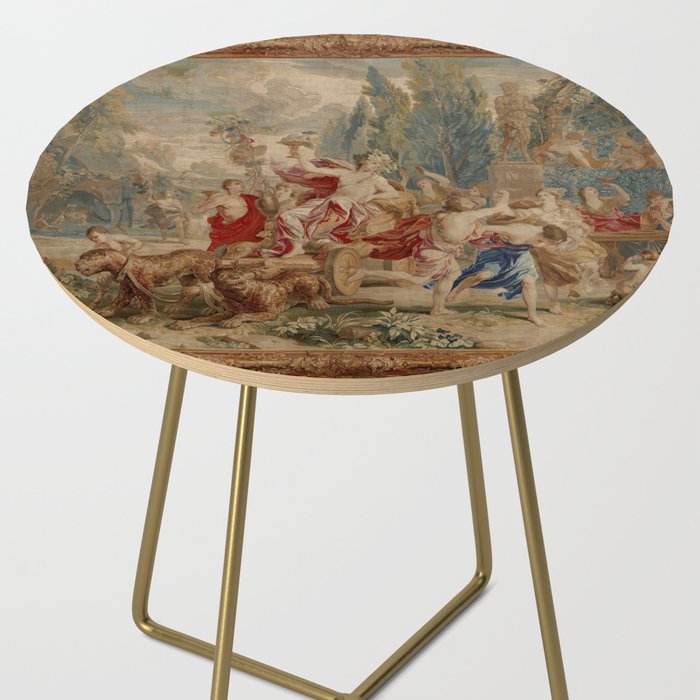 Antique 18th Century Mythological Bacchus God of Wine Tapestry Side Table Gallery Image 2