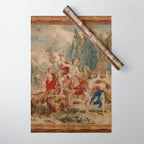 Antique 18th Century Mythological Bacchus God of Wine Tapestry Wrapping Paper Gallery Image 1