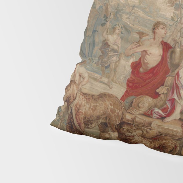 Antique 18th Century Mythological Bacchus God of Wine Tapestry Pillow Sham Gallery Image 4