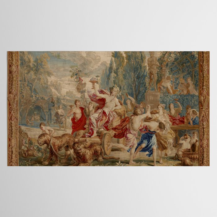 Antique 18th Century Mythological Bacchus God of Wine Tapestry Tablecloth Gallery Image 2