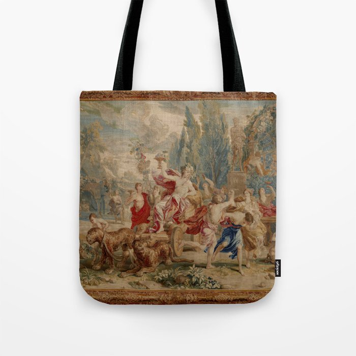 Antique 18th Century Mythological Bacchus God of Wine Tapestry Tote Bag Gallery Image 1