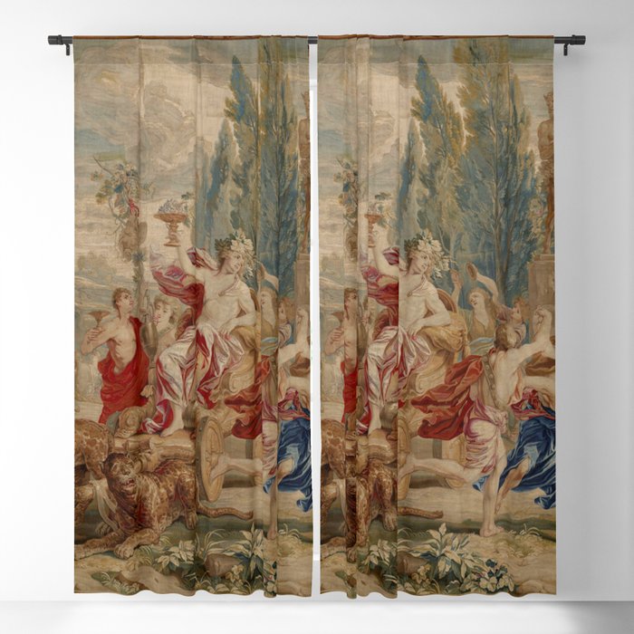 Antique 18th Century Mythological Bacchus God of Wine Tapestry Window Curtain Gallery Image 5