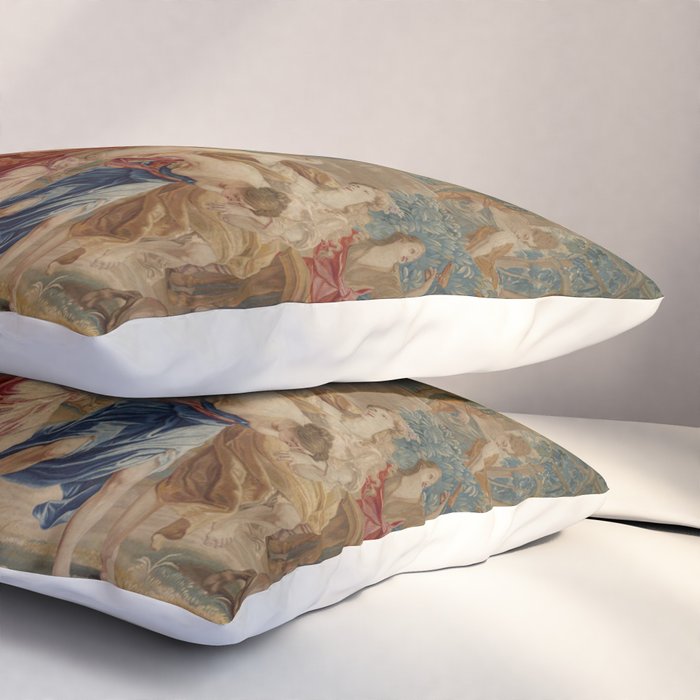 Antique 18th Century Mythological Bacchus God of Wine Tapestry Pillow Sham Gallery Image 3