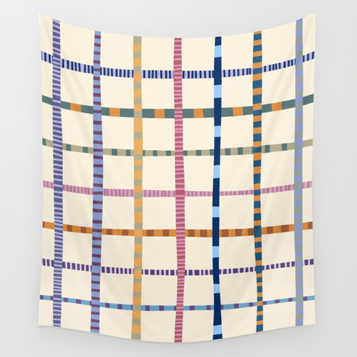 Colorful Patterned Grid Wall Tapestry Gallery Image 4
