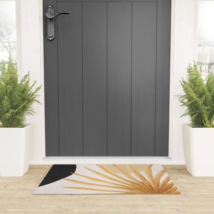 Abstract Art Tropical Leaf 14 Welcome Mat Gallery Image 3