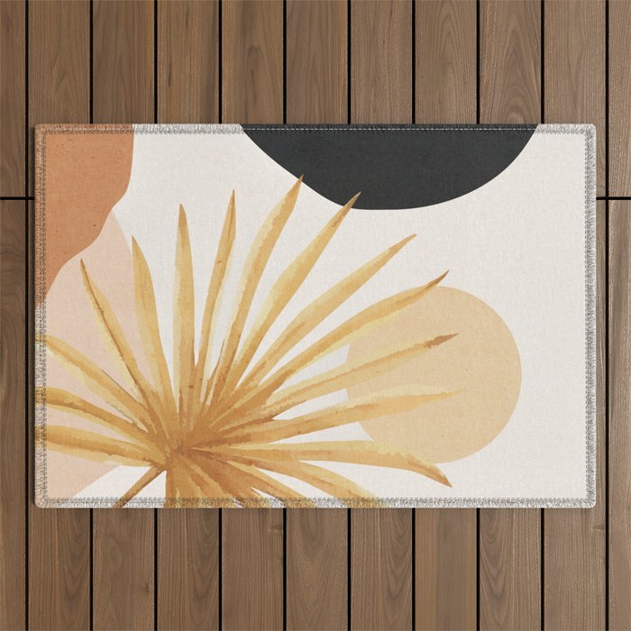 Abstract Art Tropical Leaf 14 Outdoor Rug Gallery Image 1