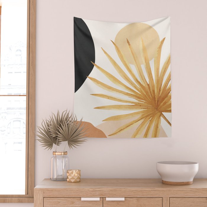 Abstract Art Tropical Leaf 14 Wall Tapestry Gallery Image 2