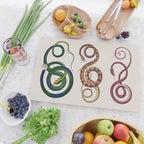 Albertus Seba Three Snakes Illustration  Cutting Board Gallery Image 2