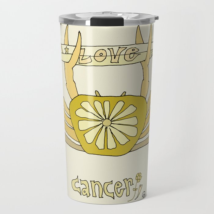 cancer zodiac surfy theme // retro surf art by surfy birdy Travel Mug Gallery Image 1