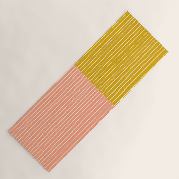 Peach & Tulip Yellow | PATTERN 06: The Retro Edition Yoga Mat Gallery Image 1