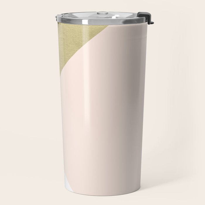 Gold meets Blush & White Geometric #1 (Faux Foil) #decor #art #society6 Travel Mug Gallery Image 2