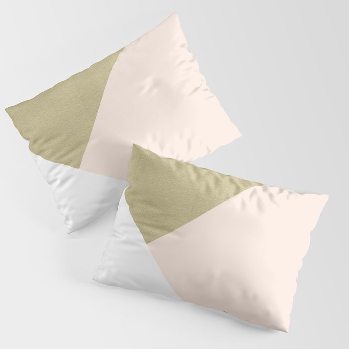 Gold meets Blush & White Geometric #1 (Faux Foil) #decor #art #society6 Pillow Sham Gallery Image 1