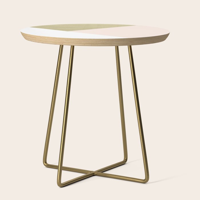Gold meets Blush & White Geometric #1 (Faux Foil) #decor #art #society6 Side Table Gallery Image 1