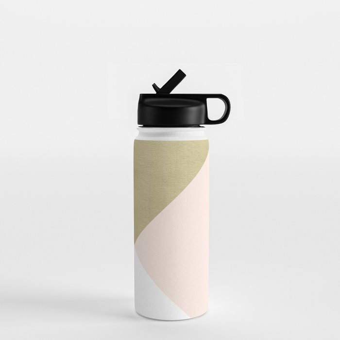 Gold meets Blush & White Geometric #1 (Faux Foil) #decor #art #society6 Water Bottle Gallery Image 1