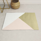 Gold meets Blush & White Geometric #1 (Faux Foil) #decor #art #society6 Rug Gallery Image 1