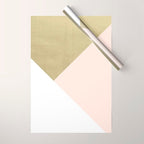 Gold meets Blush & White Geometric #1 (Faux Foil) #decor #art #society6 Wrapping Paper Gallery Image 1