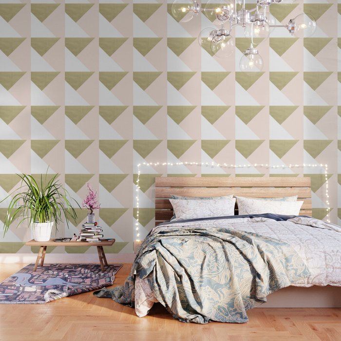 Gold meets Blush & White Geometric #1 (Faux Foil) #decor #art #society6 Wallpaper Gallery Image 3