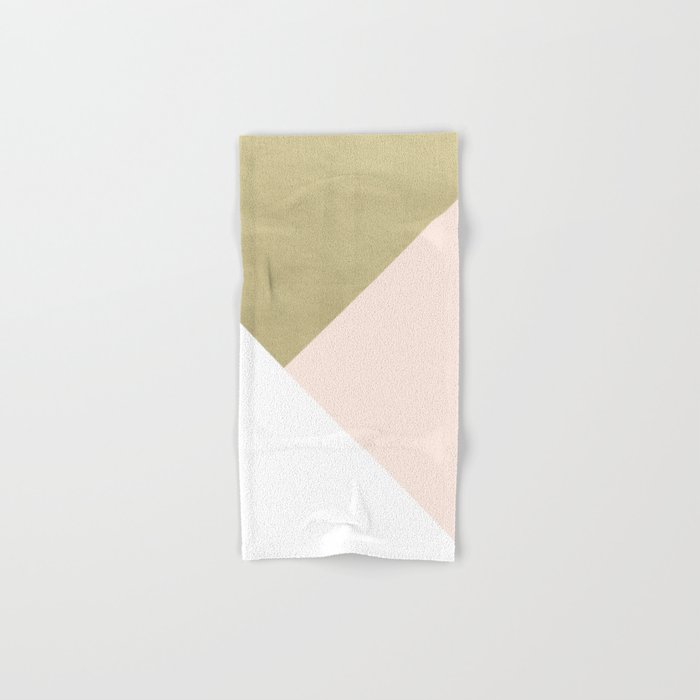 Gold meets Blush & White Geometric #1 (Faux Foil) #decor #art #society6 Bath Towel Gallery Image 1