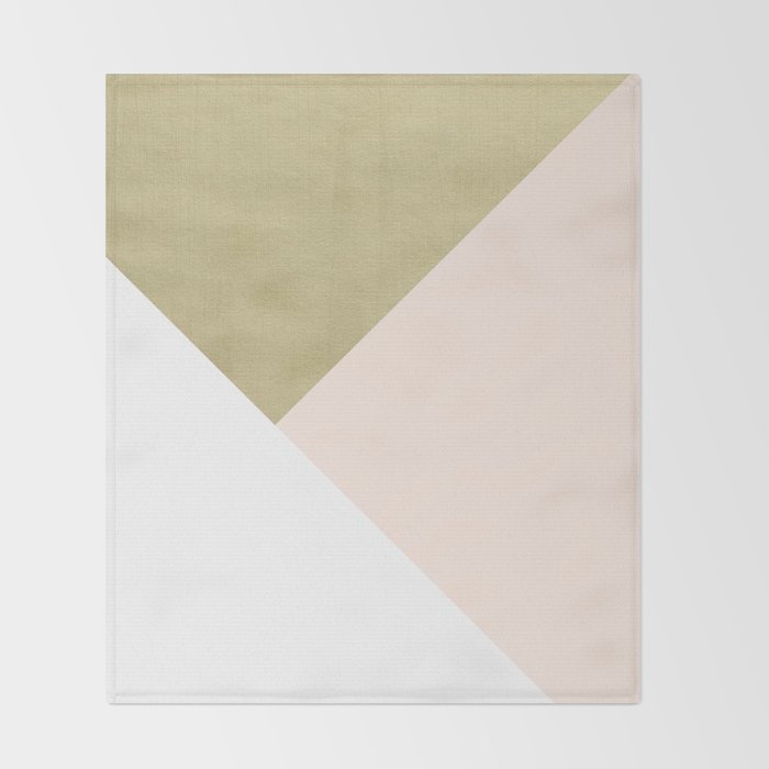 Gold meets Blush & White Geometric #1 (Faux Foil) #decor #art #society6 Throw Blanket Gallery Image 2