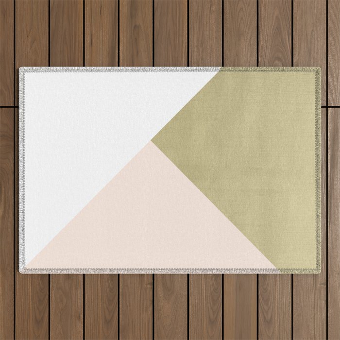 Gold meets Blush & White Geometric #1 (Faux Foil) #decor #art #society6 Outdoor Rug Gallery Image 1