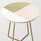 Gold meets Blush & White Geometric #1 (Faux Foil) #decor #art #society6 Side Table Gallery Image 2