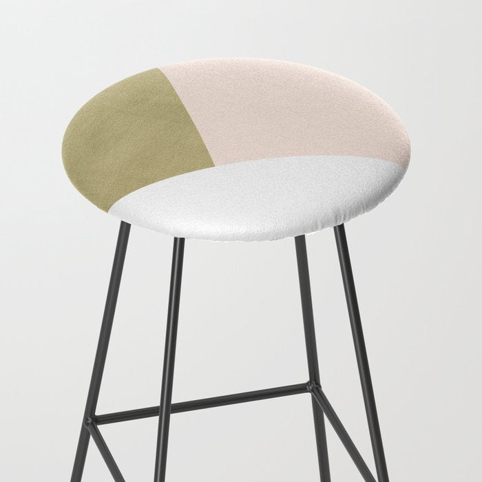 Gold meets Blush & White Geometric #1 (Faux Foil) #decor #art #society6 Stool Gallery Image 2
