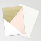 Gold meets Blush & White Geometric #1 (Faux Foil) #decor #art #society6 Stationery Card Gallery Image 2