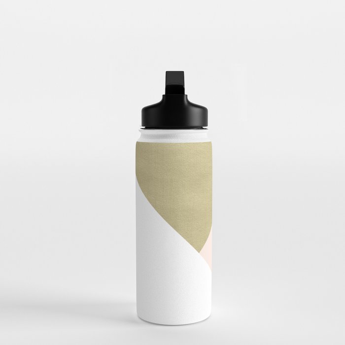 Gold meets Blush & White Geometric #1 (Faux Foil) #decor #art #society6 Water Bottle Gallery Image 3