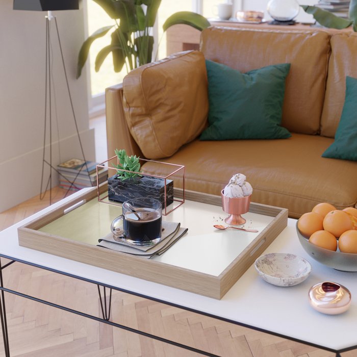 Gold meets Blush & White Geometric #1 (Faux Foil) #decor #art #society6 Serving Tray Gallery Image 2