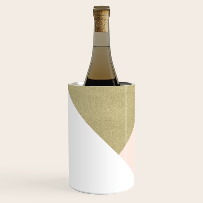 Gold meets Blush & White Geometric #1 (Faux Foil) #decor #art #society6 Wine Chiller Gallery Image 2